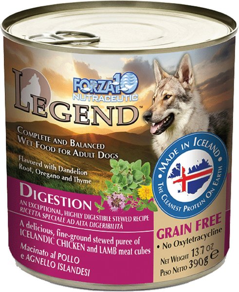 Forza10 Nutraceutic Legend Digestion Icelandic Chicken & Lamb Recipe Grain-Free Canned Dog Food, 13.7-oz can, case of 12 slide 1 of 9