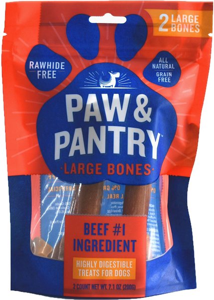Paw & Pantry Large Bones Beef Grain-Free Dog Treats, 2 count slide 1 of 7