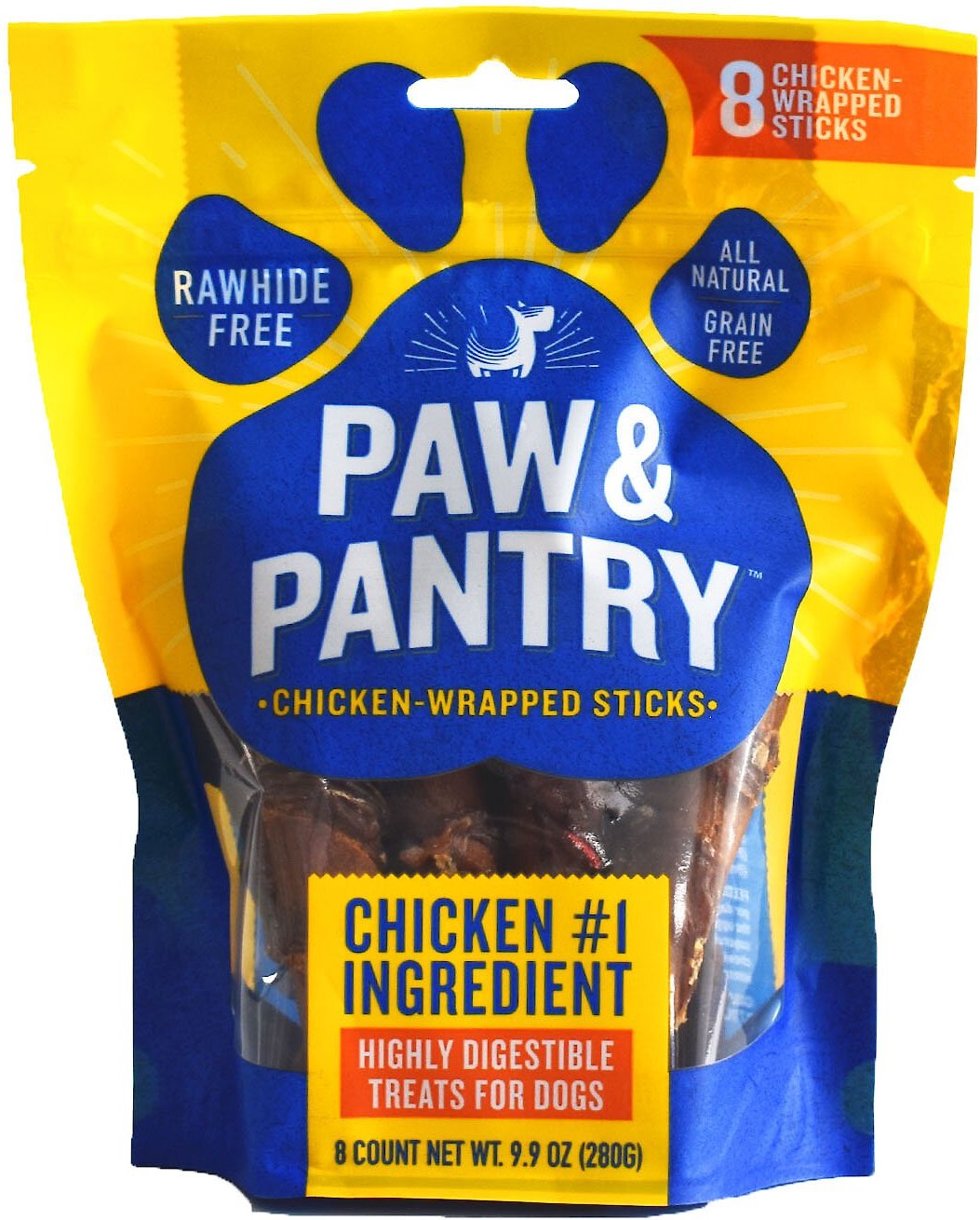 PAW & PANTRY Chicken-Wrapped Sticks Grain-Free Dog Treats, 8 count 