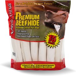 Canine Chews Premium Beefhide Rawhide Chews Dog Treats, 15 count slide 1 of 3