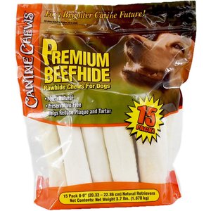 Canine Chews Premium Beefhide Rawhide Chews Dog Treats, 15 count