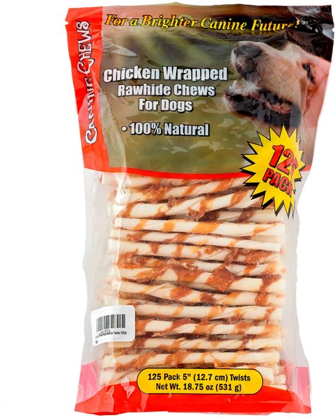 Canine Chews Chicken Wrapped Rawhide Chews Dog Treats, 125 count slide 1 of 5