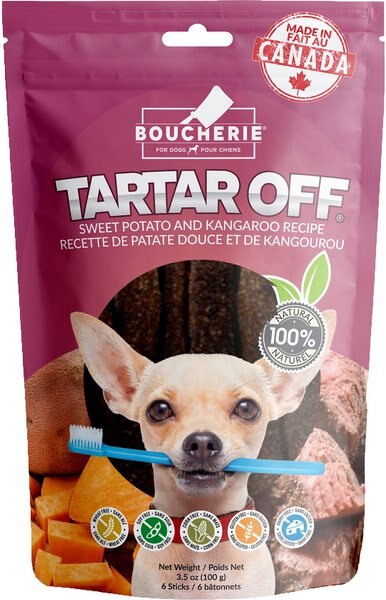 Boucherie Tartar Off Sweet Potato & Kangaroo Recipe Dental Dog Treats, 6 count slide 1 of 1