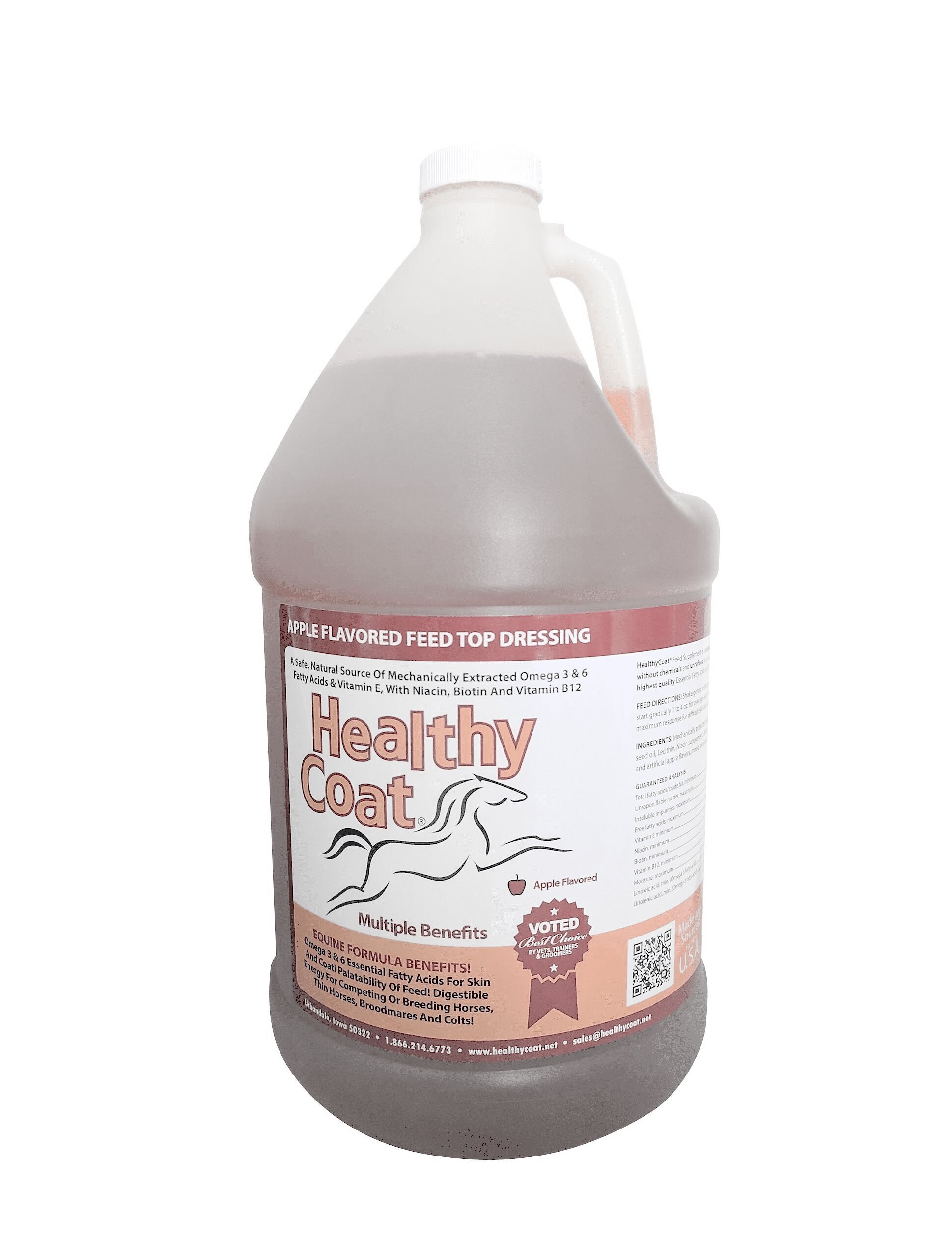 HEALTHY COAT Apple Flavored Feed Top Dressing Liquid Horse Supplement Customer Questions