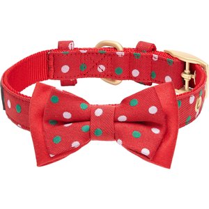Blueberry Pet Luxurious Christmas Festival Polka Dot Dog Collar, Medium