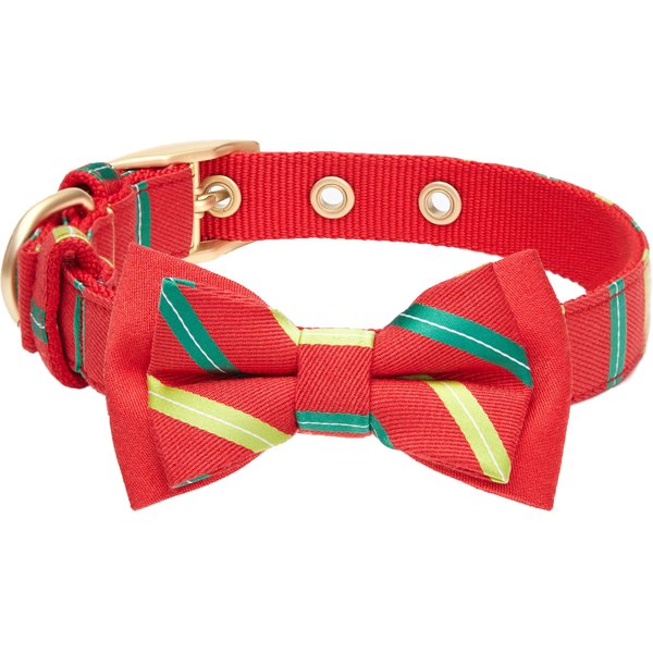 Dog Collar Cat Plaid Bow Tie Removable ~ Luxury Pet Classic Stripe Buckle S  M