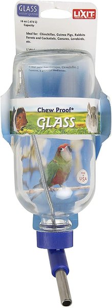 Lixit Chew Proof Glass Bird & Small Animal Water Bottle, 8-oz slide 1 of 7