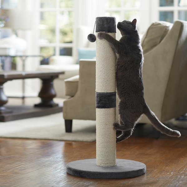 Frisco 35-in Heavy Duty Sisal Cat Scratching Post with Toy, Dark Charcoal slide 1 of 6