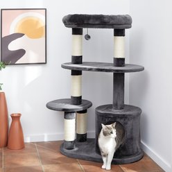 Frisco 48.25-in Heavy Duty Faux Fur Cat Tree & Condo, Dark Charcoal