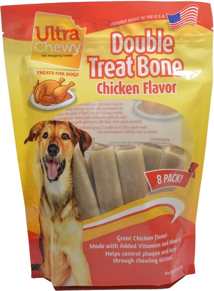 Ultra Chewy Double Treat Bone Chicken Flavor Dog Treat slide 1 of 1