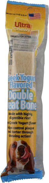 Ultra Chewy Double Treat Bone Greek Yogurt Flavor Dog Treat, 1 count slide 1 of 1
