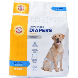 ARM & HAMMER PRODUCTS Core Disposable Female Dog Diapers, Large: 18 to 22.5-in waist, 12 count