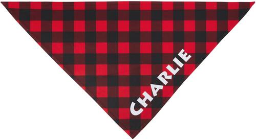 Show full view: Frisco Buffalo Plaid Printed Personalized Dog & Cat Bandana, Red, Small slide 5 of 9