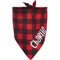Frisco Buffalo Plaid Printed Personalized Dog & Cat Bandana, Red, Large
