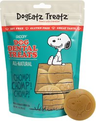 Team Treatz DogEatz Snoopy Rawhide-Free Dental Dog Treats, 7-oz bag, count varies