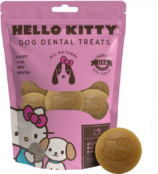 Team Treatz Hello Kitty Rawhide-Free Dental Dog Treats, 7-oz bag, Count Varies slide 1 of 5
