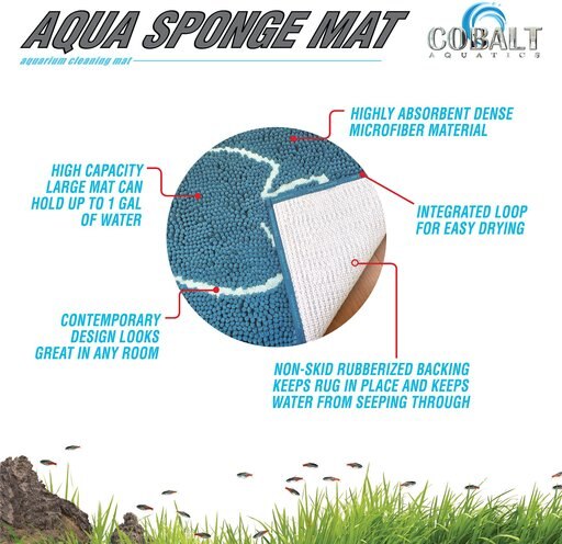 Cobalt Aquatics Aqua Sponge Aquarium Cleaning Mat, Large