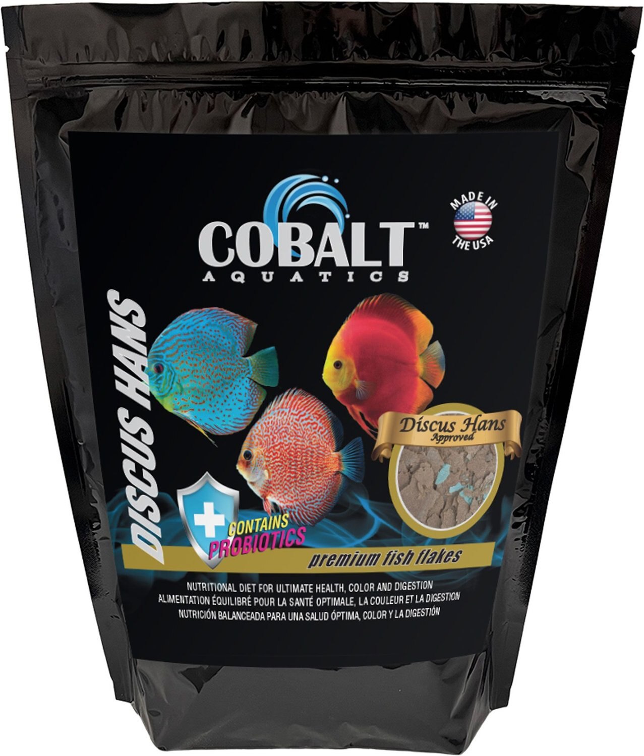 COBALT AQUATICS Discus Hans Flakes Fish Food, 2lb bucket