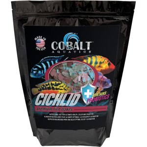 Cobalt Aquatics Cichlid Premium Fish Flakes Fish Food, 2-lb bucket