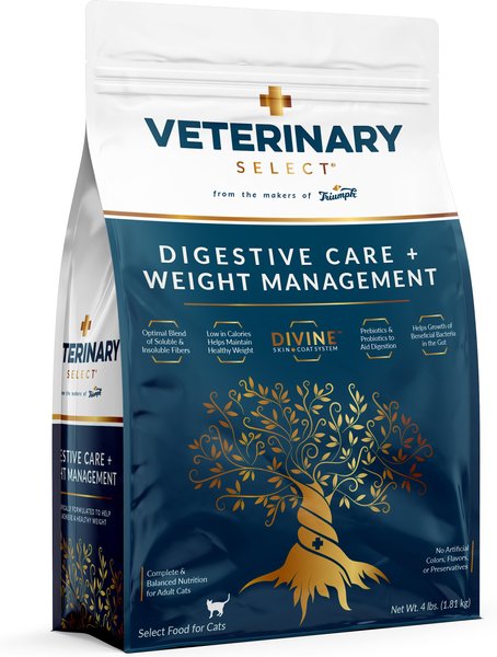 Veterinary Select Digestive Care + Weight Management Dry Cat Food, 4-lb bag slide 1 of 7