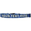 Yellow Dog Design Paisley Polyester Personalized Standard Dog Collar, Blue, Small
