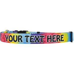 Yellow Dog Design Tie-Dye Polyester Personalized Standard Dog Collar, Small