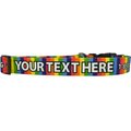 Yellow Dog Design Rainbow Stripes Polyester Personalized Standard Dog Collar, Small