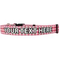 Yellow Dog Design Gingham Polyester Personalized Standard Dog Collar, Pink, Large