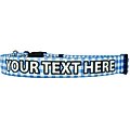 Yellow Dog Design Gingham Polyester Personalized Standard Dog Collar, Blue, Large