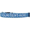 Yellow Dog Design Preppy Plaid Polyester Personalized Standard Dog Collar, Blue, Small
