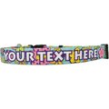 Yellow Dog Design Flower Power Polyester Personalized Standard Dog Collar, Large