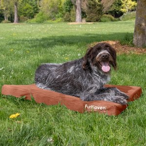FurHaven Deluxe Oxford Orthopedic Indoor/Outdoor Dog & Cat Bed with Removable Cover, Large, Chestnut