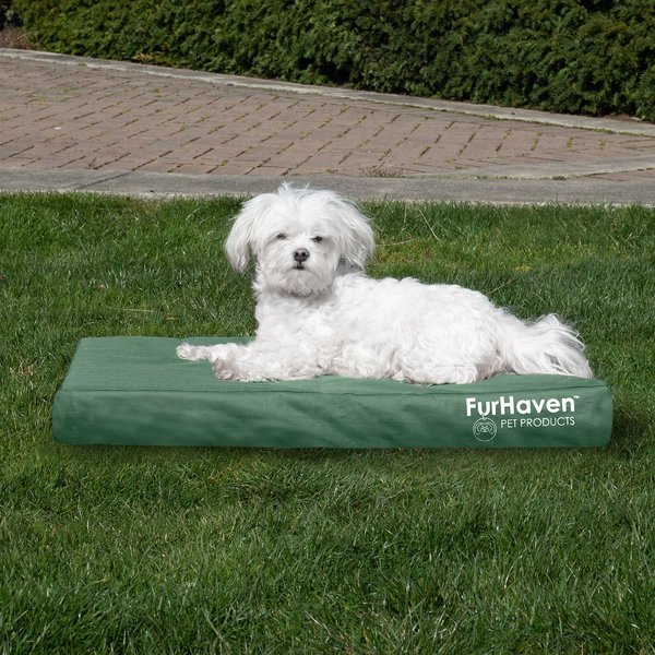 FurHaven Deluxe Oxford Orthopedic Indoor/Outdoor Dog & Cat Bed with Removable Cover, Medium, forest slide 1 of 9