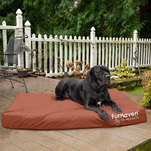FurHaven Deluxe Oxford Memory Foam Indoor/Outdoor Dog & Cat Bed w/ Removable Cover, Jumbo Plus, Chestnut