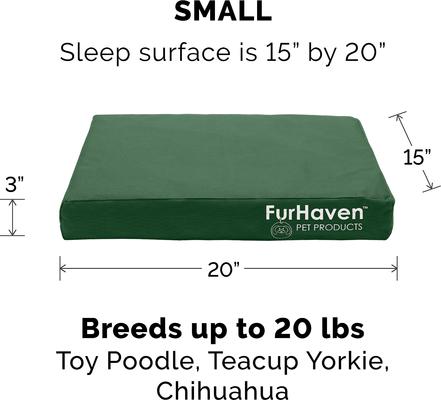 Show full view: FurHaven Deluxe Oxford Memory Foam Indoor/Outdoor Dog & Cat Bed with Removable Cover, Small, forest slide 6 of 11