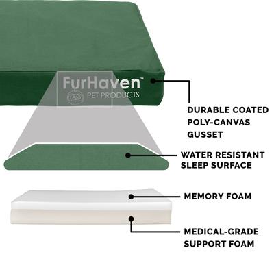 Show full view: FurHaven Deluxe Oxford Memory Foam Indoor/Outdoor Dog & Cat Bed with Removable Cover, Small, forest slide 7 of 11