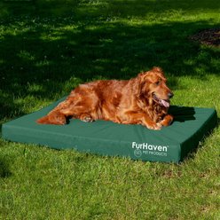 FurHaven Deluxe Oxford Cooling Gel Indoor/Outdoor Dog & Cat Bed with Removable Cover, Jumbo, forest