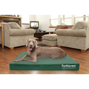 FurHaven Deluxe Oxford Cooling Gel Indoor/Outdoor Dog & Cat Bed w/ Removable Cover, Jumbo Plus, Forest