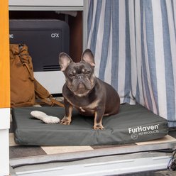 FurHaven Deluxe Oxford Cooling Gel Indoor/Outdoor Dog & Cat Bed with Removable Cover, Medium, Stone Grey slide 1 of 9