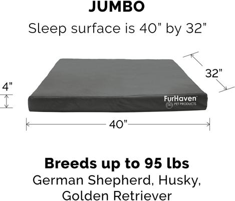 Show full view: FurHaven Deluxe Oxford Cooling Gel Indoor/Outdoor Dog & Cat Bed with Removable Cover, Jumbo, Stone Grey slide 5 of 10