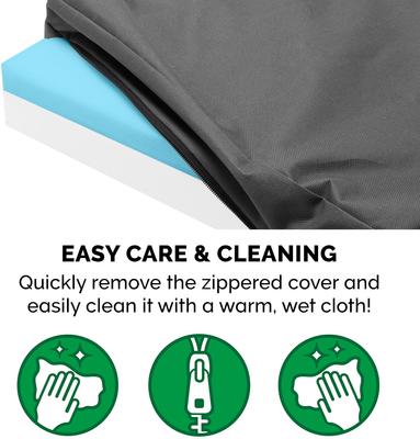 Show full view: FurHaven Deluxe Oxford Cooling Gel Indoor/Outdoor Dog & Cat Bed with Removable Cover, Jumbo, Stone Grey slide 8 of 10