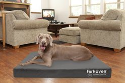 FurHaven Deluxe Oxford Cooling Gel Indoor/Outdoor Dog & Cat Bed with Removable Cover, Jumbo Plus, Stone Grey