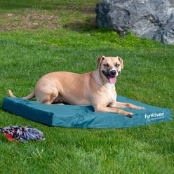 FurHaven Deluxe Oxford Cooling Gel Indoor/Outdoor Dog & Cat Bed with Removable Cover, Large, Deep Lagoon