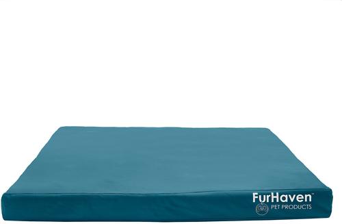 Show full view: FurHaven Deluxe Oxford Cooling Gel Indoor/Outdoor Dog & Cat Bed with Removable Cover, Jumbo, Deep Lagoon slide 3 of 10