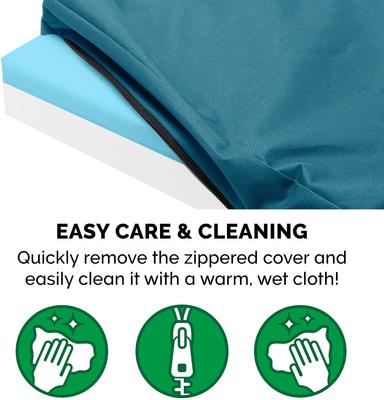 Show full view: FurHaven Deluxe Oxford Cooling Gel Indoor/Outdoor Dog & Cat Bed with Removable Cover, Jumbo, Deep Lagoon slide 8 of 10