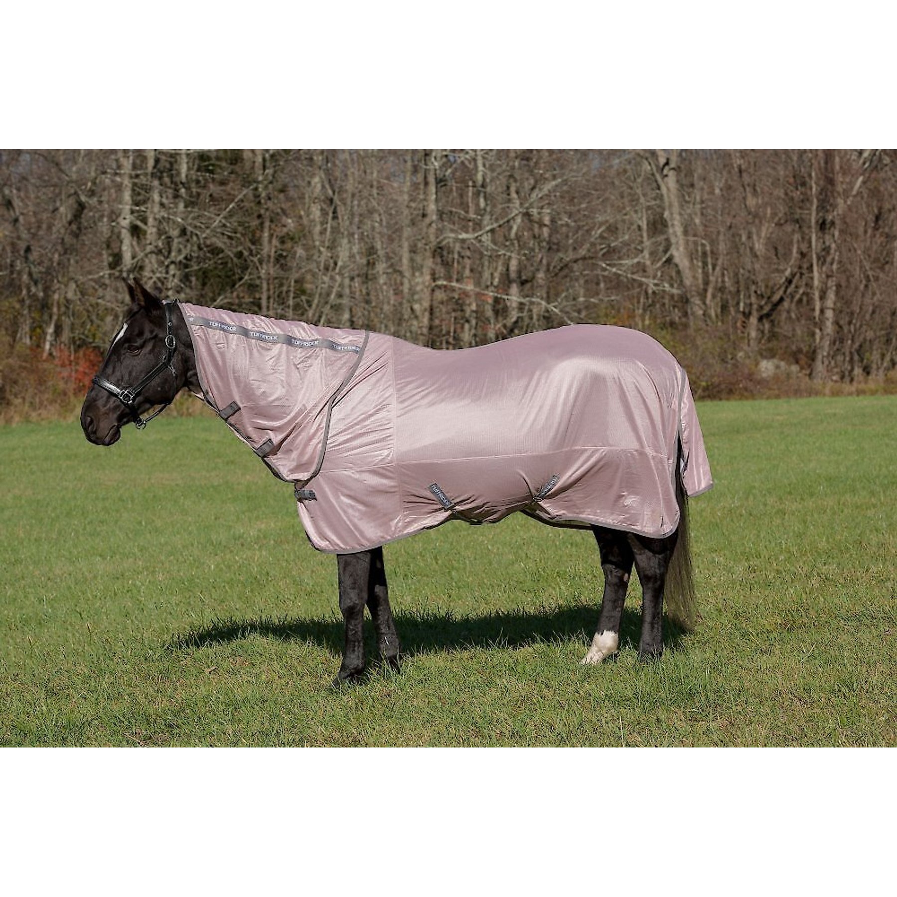 TuffRider Comfy Mesh Combo Neck Horse Fly Sheet, Adobe Rose, 72-in