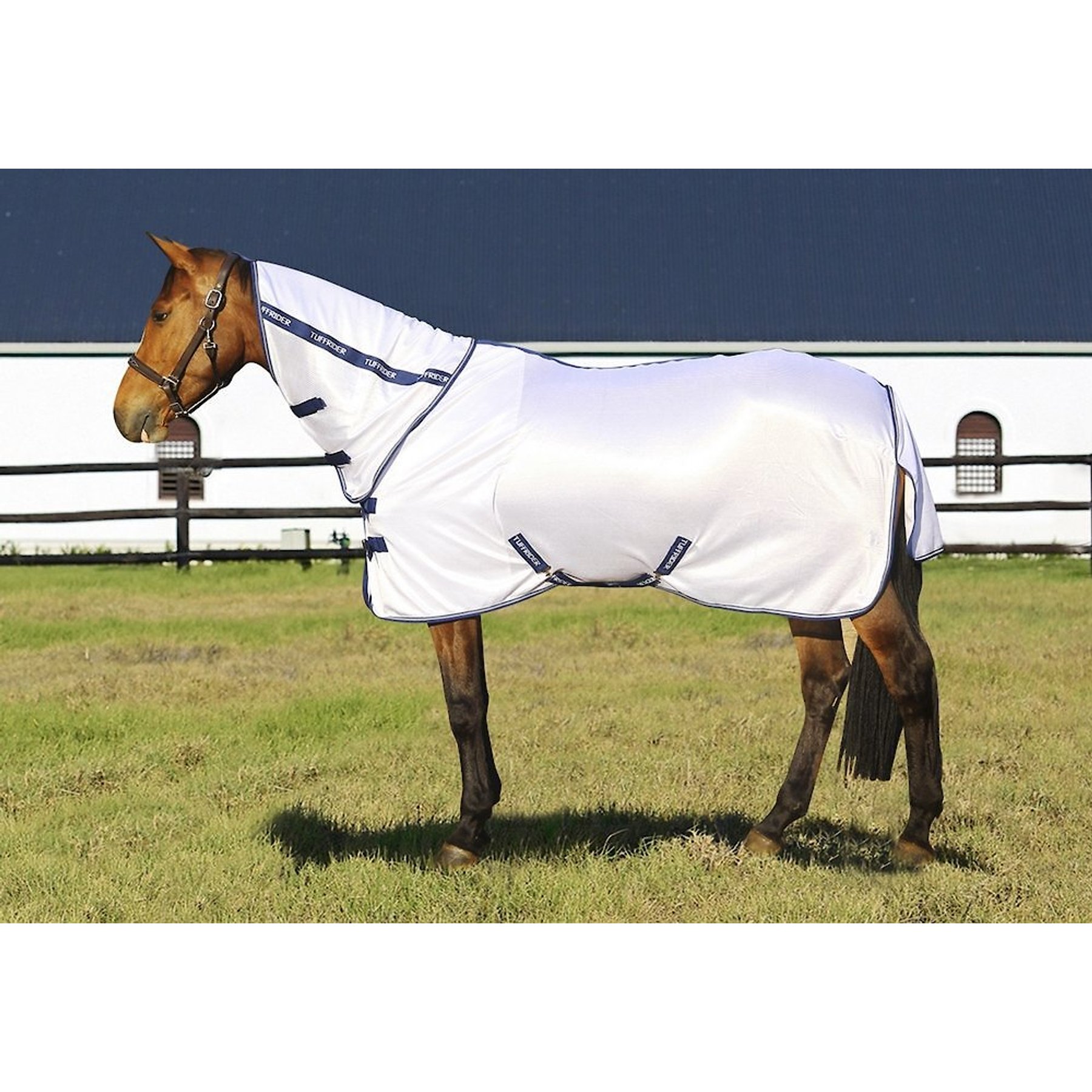 TuffRider Sport Mesh Combo Neck Horse Fly Sheet, White, 66-in