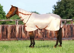 TuffRider Sport Mesh Combo Neck Horse Fly Sheet, Frosted Almond, 78-in