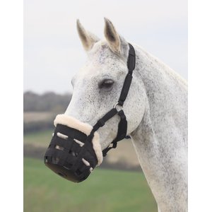 Shires Equestrian Products Deluxe Comfort Horse Grazing Muzzle, Black, Cob