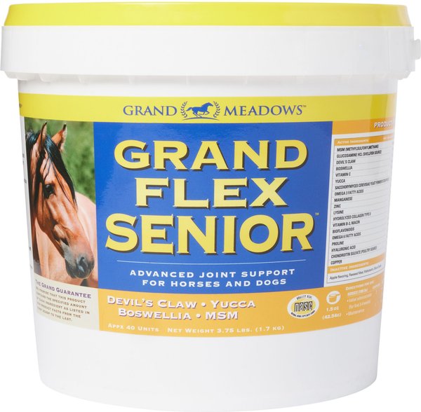 Grand Meadows Grand Flex Senior Aggressive Joint Support Powder Dog & Horse Supplement, 3.75-lb tub slide 1 of 2